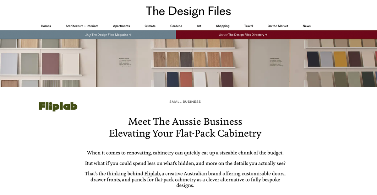 Featured in The Design Files: Elevating Flat-Pack Cabinetry