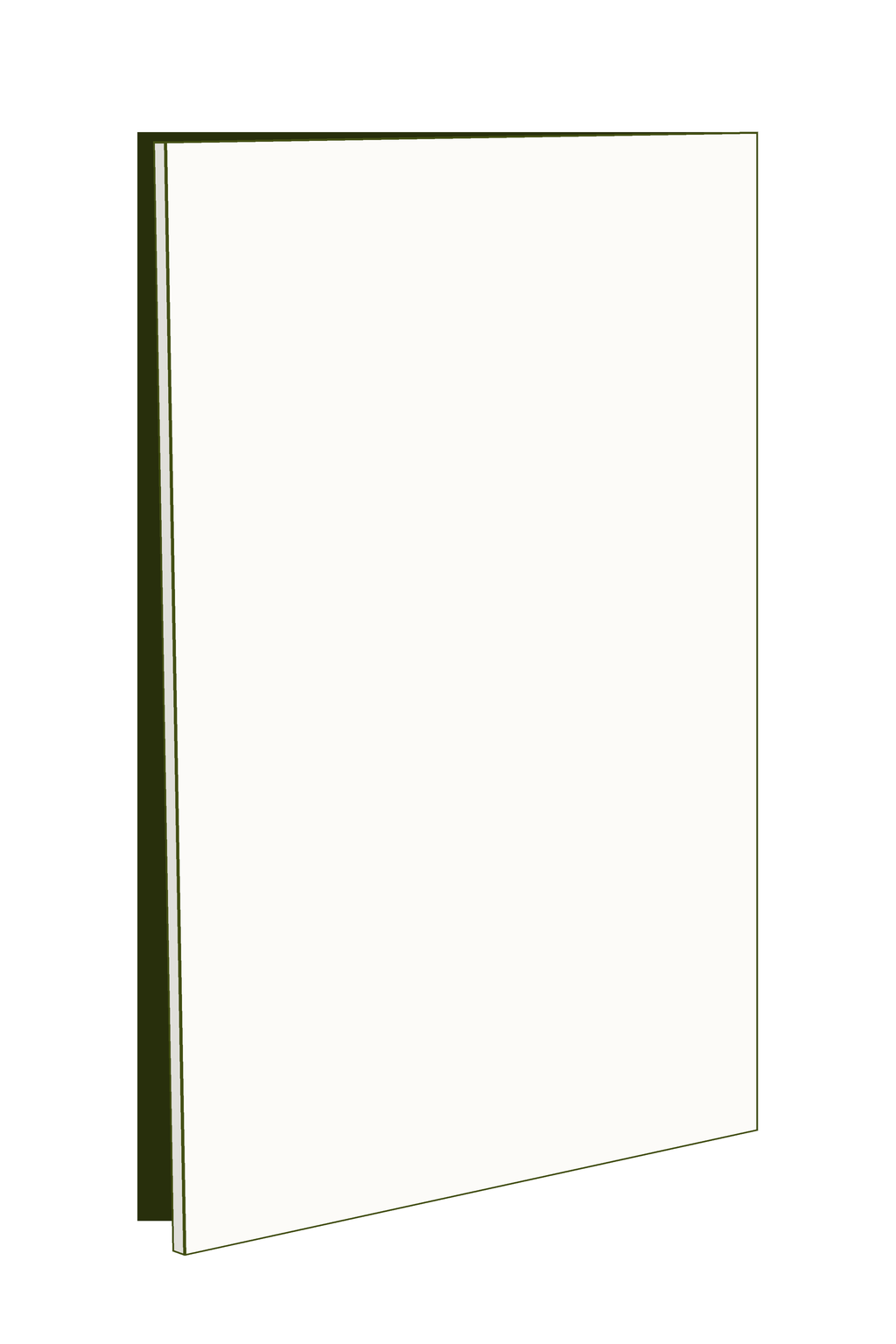 Cabinet Door 400mm Handle Free - Right Hinged