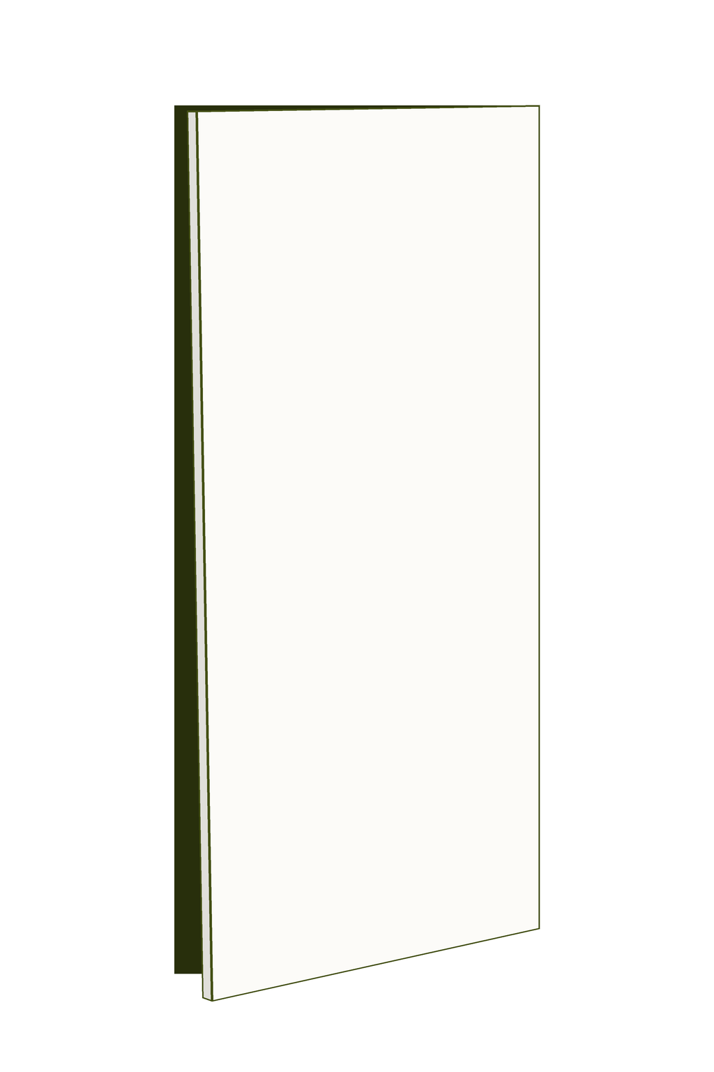 Door 40w x 103h Handle Free - Right Hinged