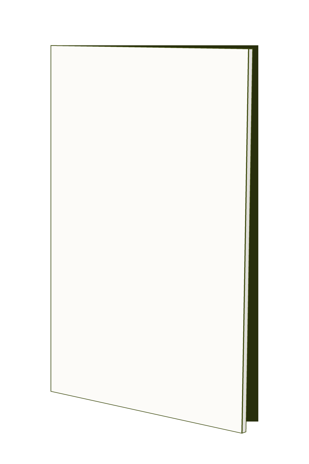 Medium Cabinet Door 300mm Handle Free  - Left Hinged