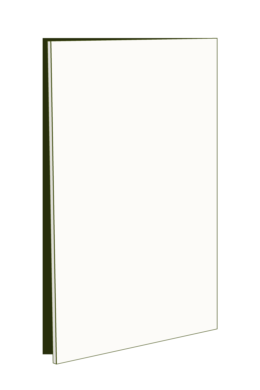 Medium Cabinet Door 300mm Handle Free  - Right Hinged